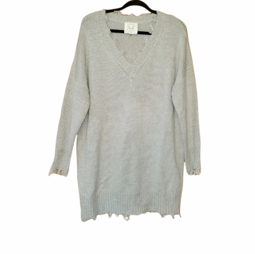Fantastic Fawn Rough Hewn Hem Sweater Dress Medium